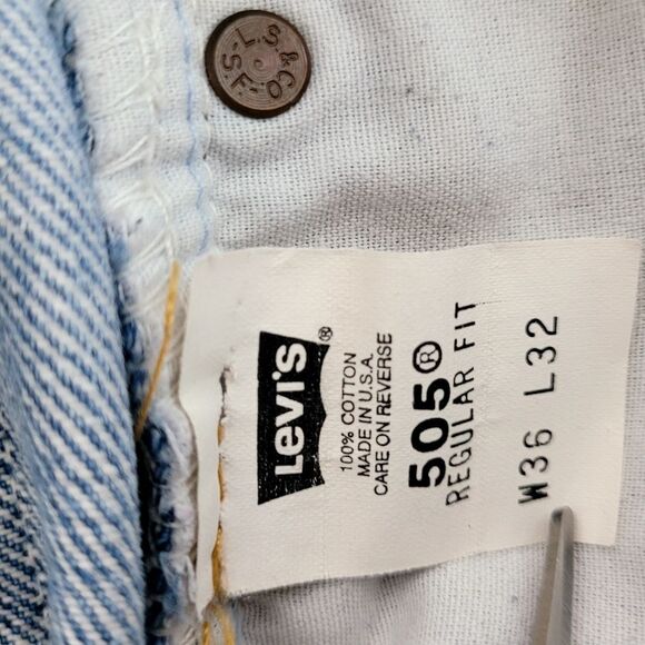 Vintage Levi's 505 Regular Fit Distressed Jeans Size 36 x 32 - Picture 8 of 11